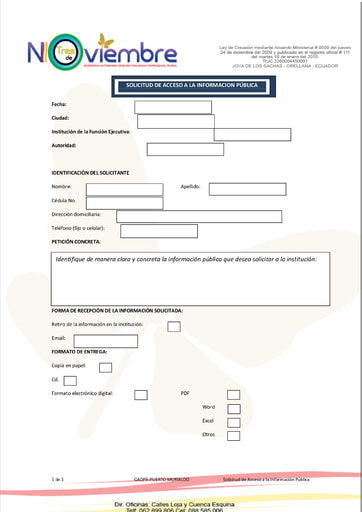 Literal f2) Formulario solicitud acceso informacion publica